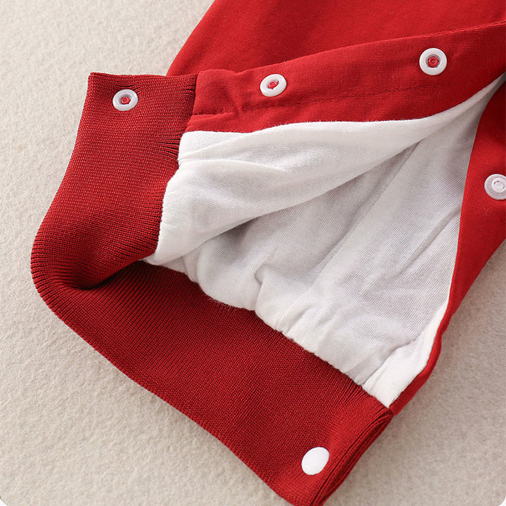 Buddha Stones Spring Fall Red Year of the Horse Good fortune Design Baby Girl Boy Cotton Long Sleeve One-pieces Rompers - image 6