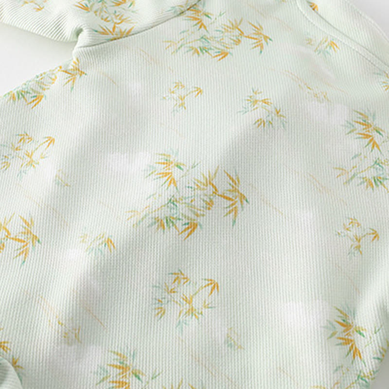Buddha Stones Spring Fall Bamboo Flowers Design Baby Girl Cotton Long Sleeve One-pieces Rompers - image 9