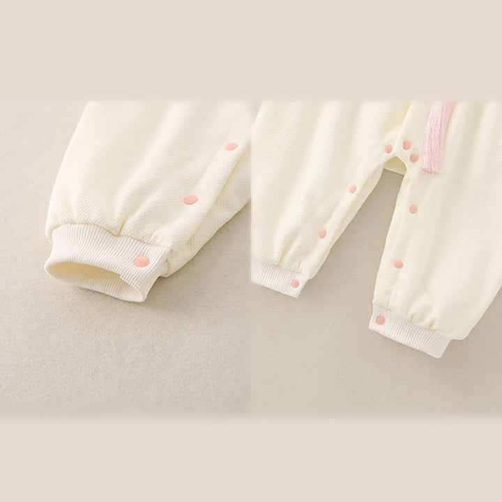 Buddha Stones Spring Fall Pavilion Design Baby Girl Cotton Long Sleeve One-pieces Rompers - image 12