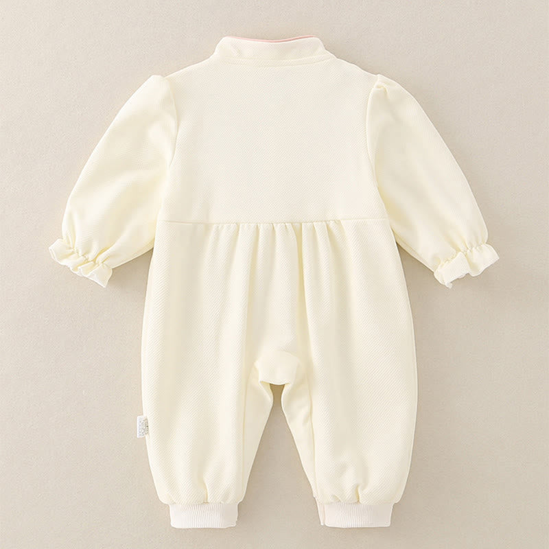 Buddha Stones Spring Fall Pavilion Design Baby Girl Cotton Long Sleeve One-pieces Rompers - image 1