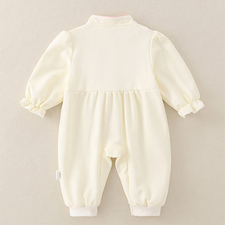 Buddha Stones Spring Fall Pavilion Design Baby Girl Cotton Long Sleeve One-pieces Rompers - image 1