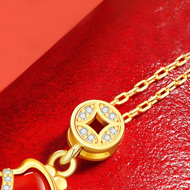 Buddha Stones Year Of The Horse Copper Coin 925 Sterling Silver Red Agate Blessing Necklace Pendants - image 4