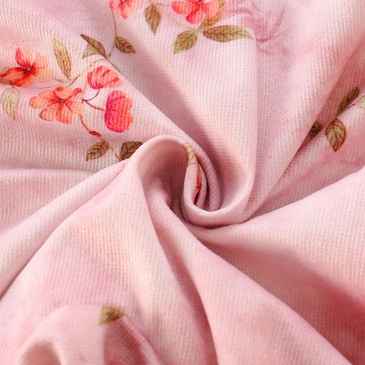 Buddha Stones Spring Fall Pink Red Flowers Green Leaves Design Baby Girl Cotton Long Sleeve One-pieces Rompers - image 7