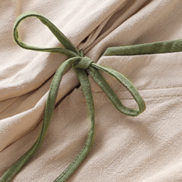 Buddha Stones Retro Lace-up Frog-Button Design Women's Three Quarter Sleeve Cotton Linen Shirt - image 6