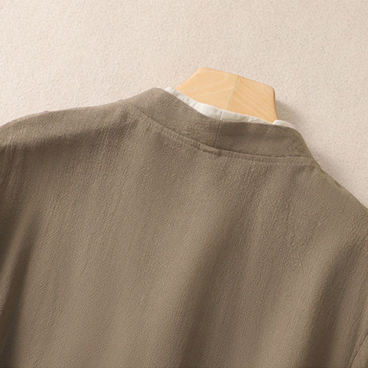 Buddha Stones Retro Lace-up Frog-Button Design Women's Three Quarter Sleeve Cotton Linen Shirt - image 17