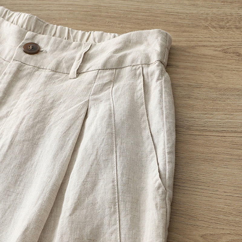 Buddha Stones Women's Fall Commute Solid Color Zipper Design Cotton Wide Leg Pants With Pockets - image 37