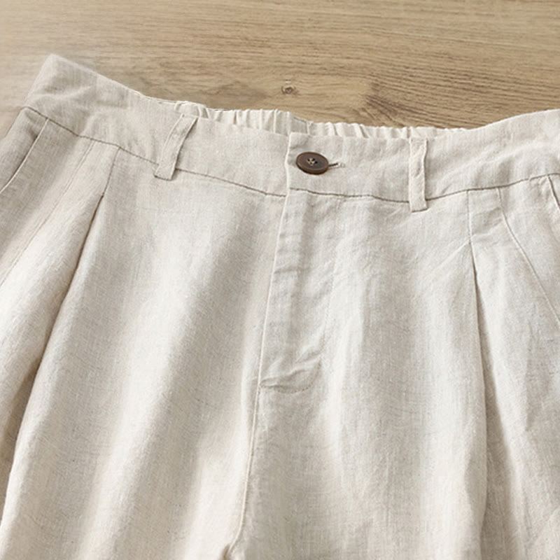 Buddha Stones Women's Fall Commute Solid Color Zipper Design Cotton Wide Leg Pants With Pockets - image 36