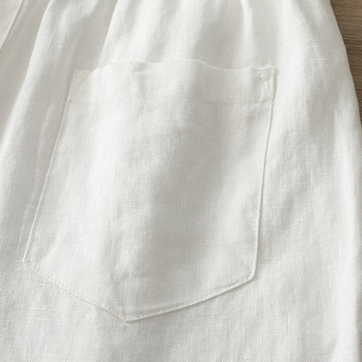 Buddha Stones Women's Fall Commute Solid Color Zipper Design Cotton Wide Leg Pants With Pockets - image 14