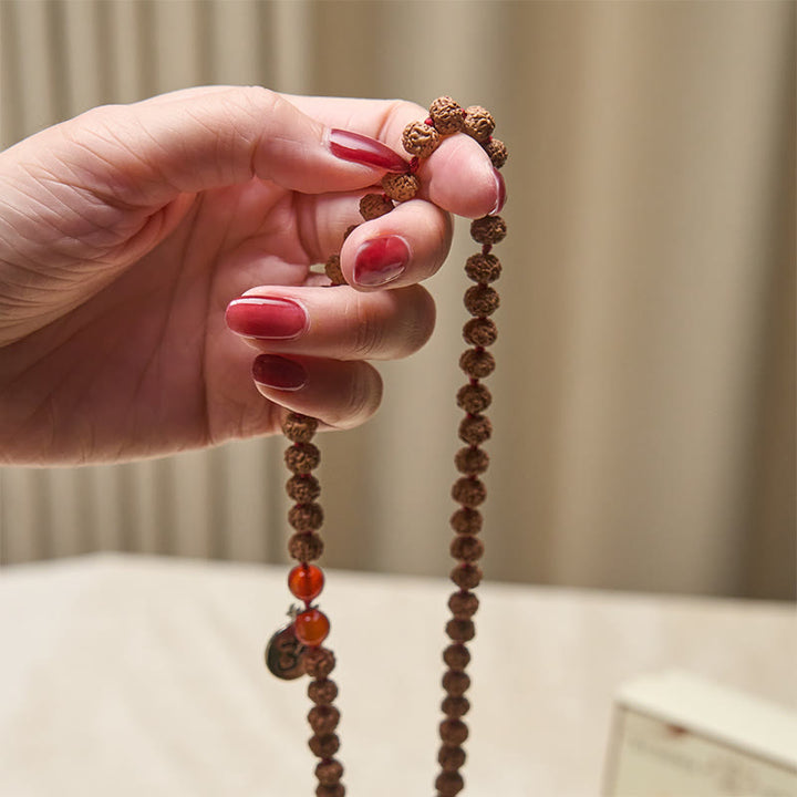 Buddha Stones Tibetan 108 Beads Bodhi Seed Om Symbol Charm Tassel Wealth Auspiciousness Mala - image 4