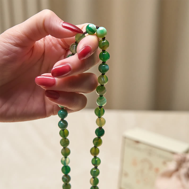 Buddha Stones Bead Malachite Tassel Protection Bracelet - image 4