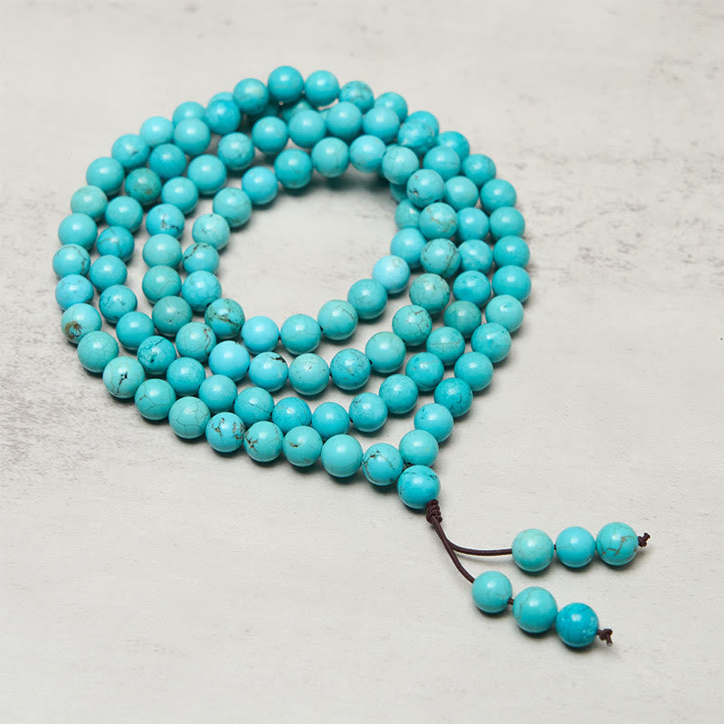 Buddha Stones 108 Beads Turquoise Wisdom Balance Mala - image 2