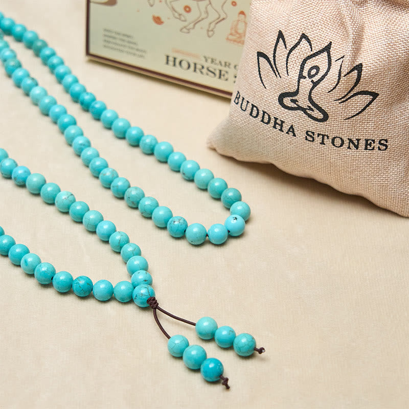 Buddha Stones 108 Beads Turquoise Wisdom Balance Mala - image 6
