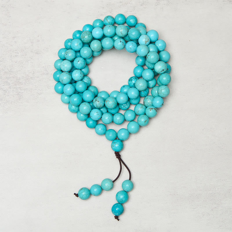 Buddha Stones 108 Beads Turquoise Wisdom Balance Mala - image 1