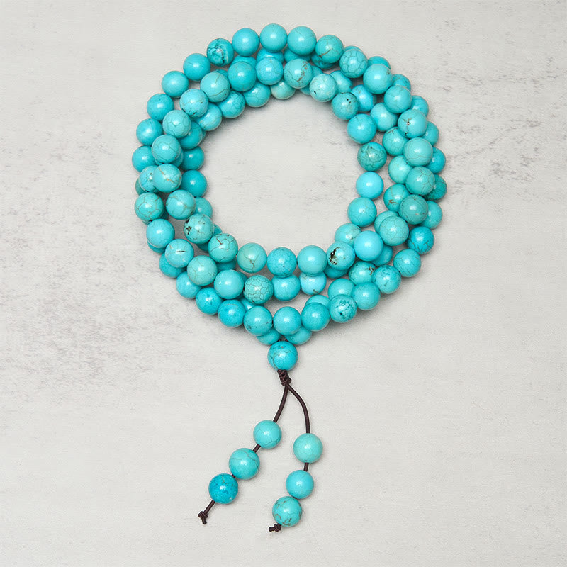 Buddha Stones 108 Beads Turquoise Wisdom Balance Mala - Turquoise - image 0
