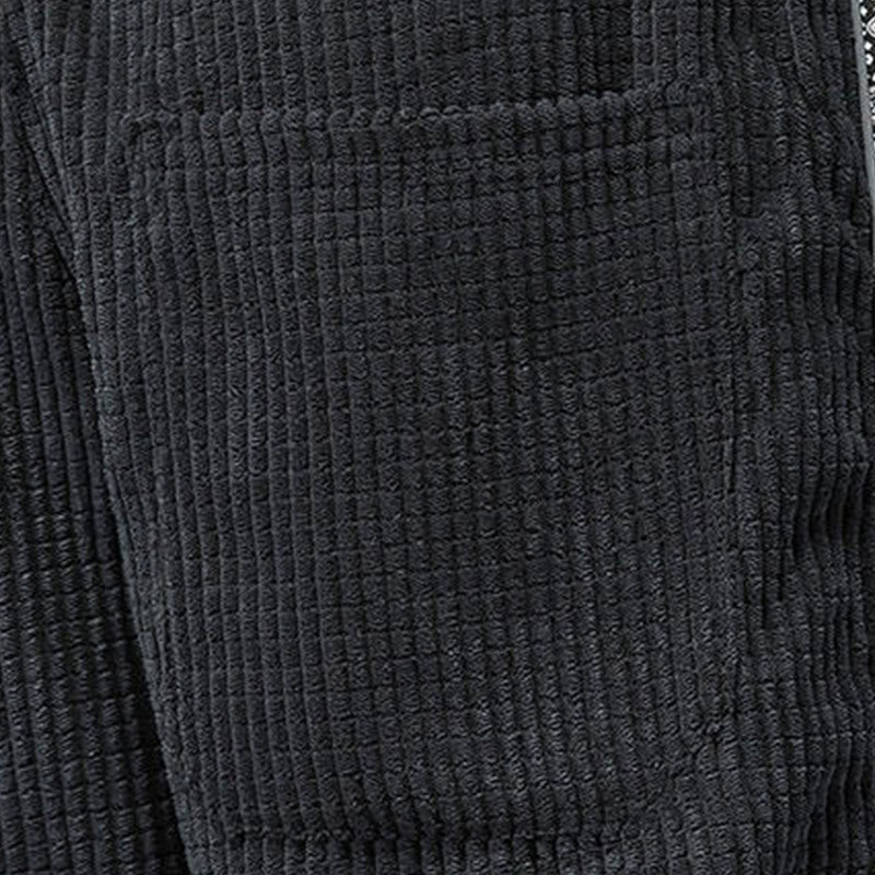 Buddha Stones Fall Solid Drawstring Side Paisley Pattern Straight Leg Ankle-length Corduroy Men's Pants With Pockets - image 11