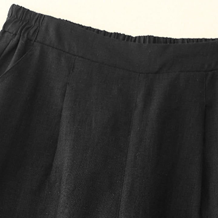 Buddha Stones Women's Spring Plain Simple 7-8 Length Cotton Pants With Pockets - image 7