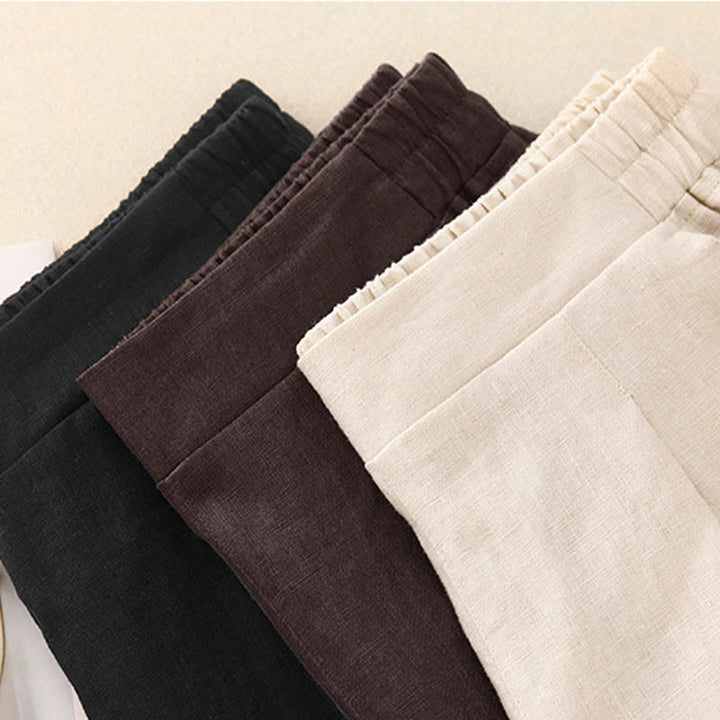 Buddha Stones Women's Spring Plain Simple 7-8 Length Cotton Pants With Pockets - image 22