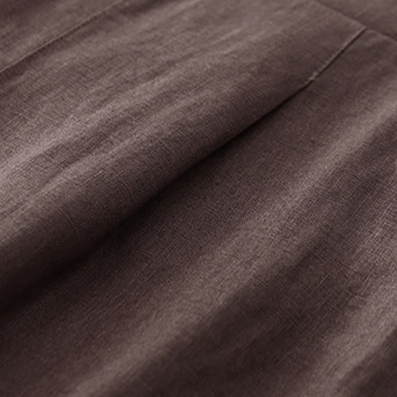 Buddha Stones Women's Spring Plain Simple 7-8 Length Cotton Pants With Pockets - image 3