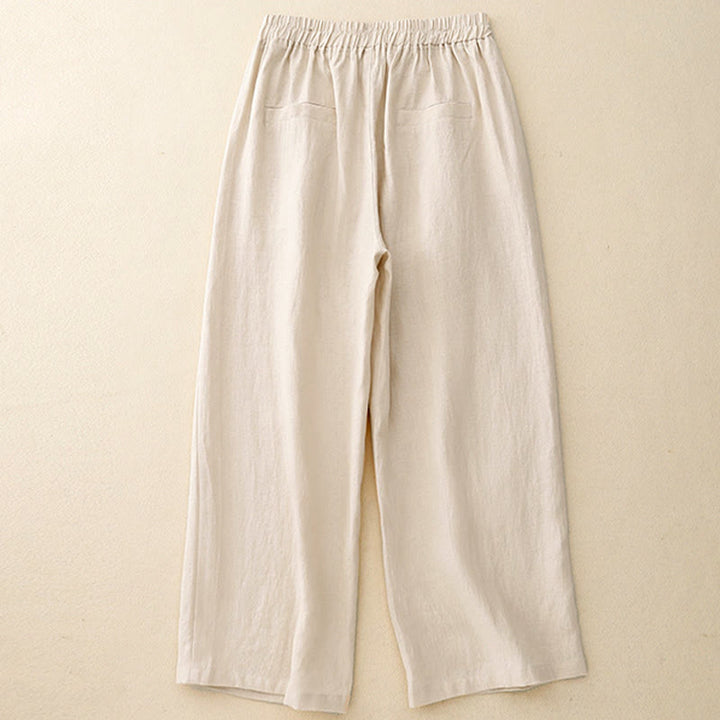 Buddha Stones Women's Spring Plain Simple 7-8 Length Cotton Pants With Pockets - image 12