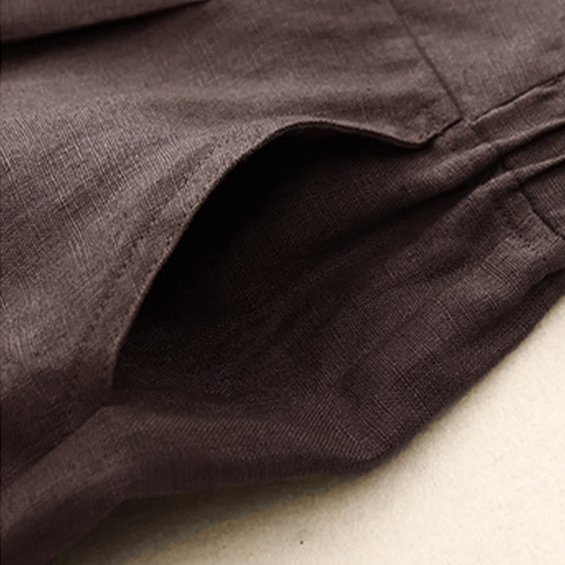 Buddha Stones Women's Spring Plain Simple 7-8 Length Cotton Pants With Pockets - image 2