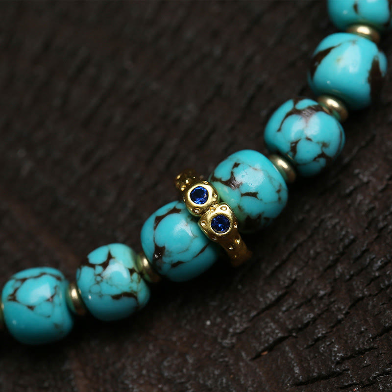 Buddha Stones Thangka Gau Amulet Box Turquoise Fu Character Protection Bracelet - image 2
