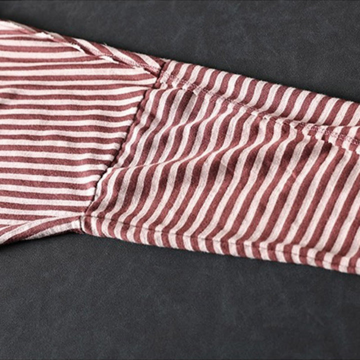 Buddha Stones Spring Striped Pattern Long Sleeve Women's Cotton Hoodie - image 8