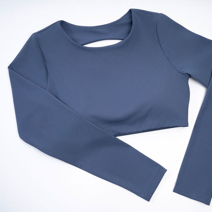 Buddha Stones Long Sleeve Backless Bra Sports Fitness Yoga Women's Tank Top - image 14