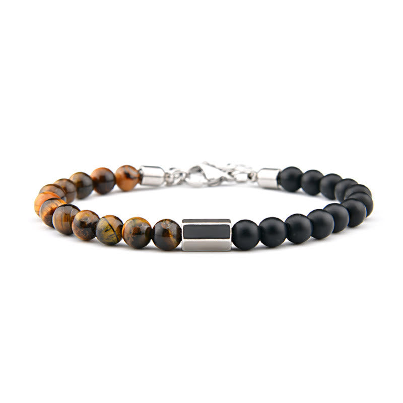 Buddha Stones Tiger Eye Grey Jasper Hematite Protection Bracelet - image 4