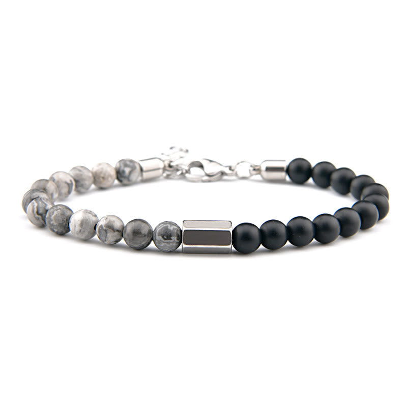 Buddha Stones Tiger Eye Grey Jasper Hematite Protection Bracelet - Grey Jasper(Wrist Circumference:16-19 cm) - image 8