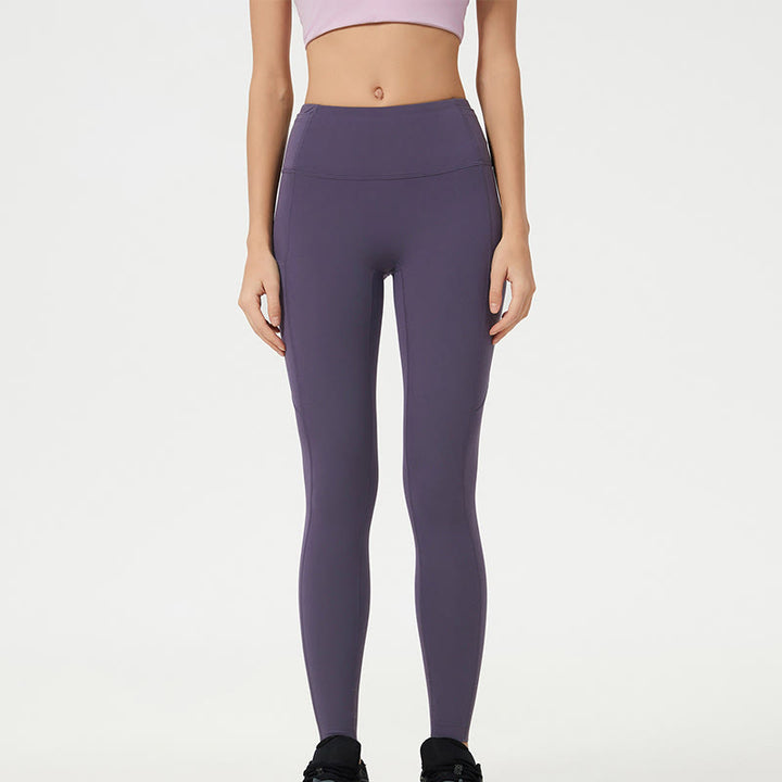 Buddha Stone Solid Color High Waist Sports Fitness Leggings Women's Yoga Pants - DarkMagenta - US14，UK/AU18，EU46 (2XL) - image 24