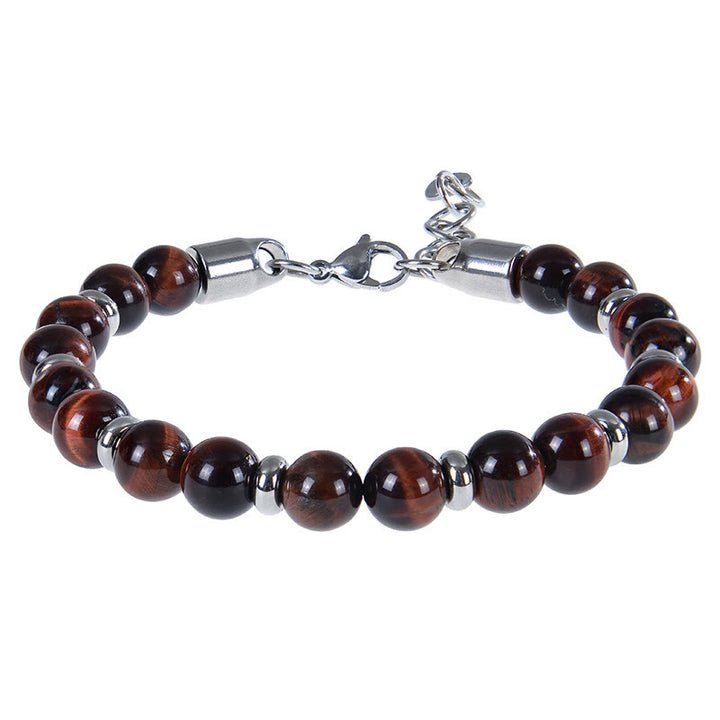 Buddha Stones Tiger Eye Various Natural Stone Beads Protection Bracelet - Red Tiger Eye(Wrist Circumference:17-20 cm) - image 15
