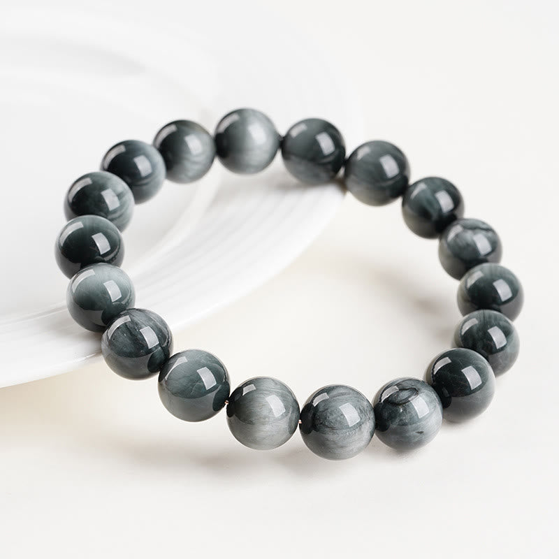 Buddha Stones Eagle's Eye Stone Positive Calm Beaded Bracelet - image 3