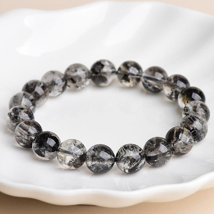 Buddha Stones Herkimer Diamond Protection Meditation Bracelet - image 2