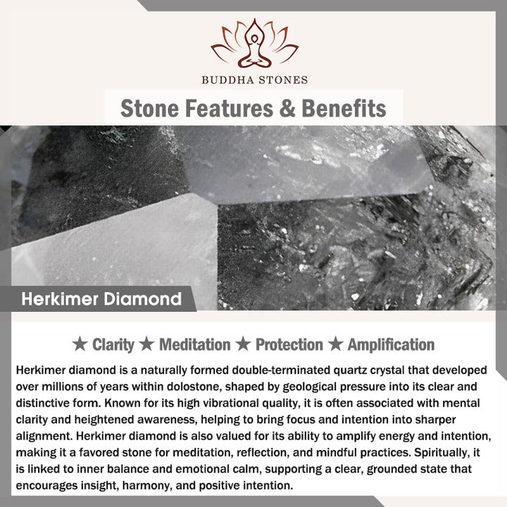 Buddha Stones Herkimer Diamond Protection Meditation Bracelet - image 4