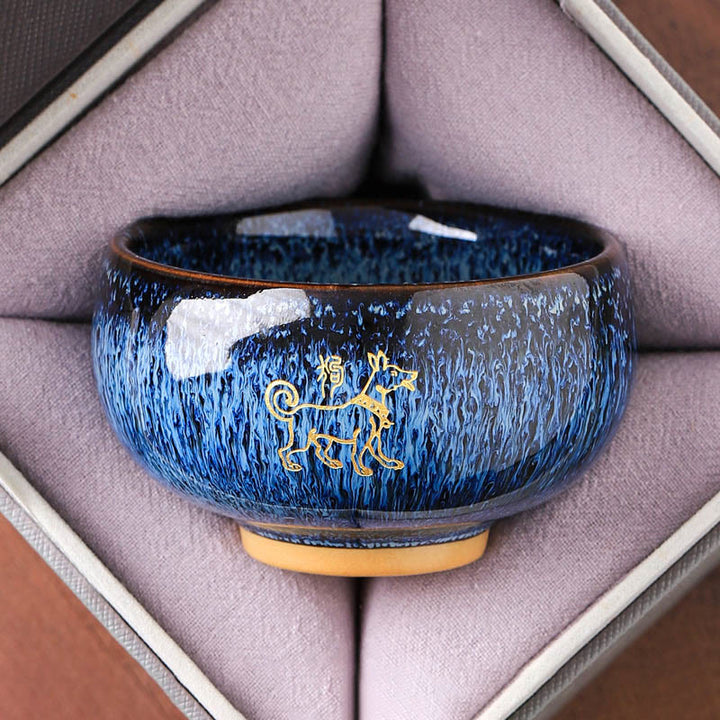 Buddha Stones Chinese Zodiac Year Of The Horse Ceramic Teacup Kung Fu Tea Cup 135ml - Dog 7.5cm*4.8cm*135ml - image 10