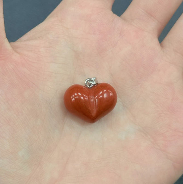 Buddha Stones Heart Design Amethyst Topaz Pink Crystal Opal Tiger Eye White Crystal Red Jasper Amazonite Green Aventurine Black Obsidian Citrine Balance Necklace Pendant - Red Jasper - image 13