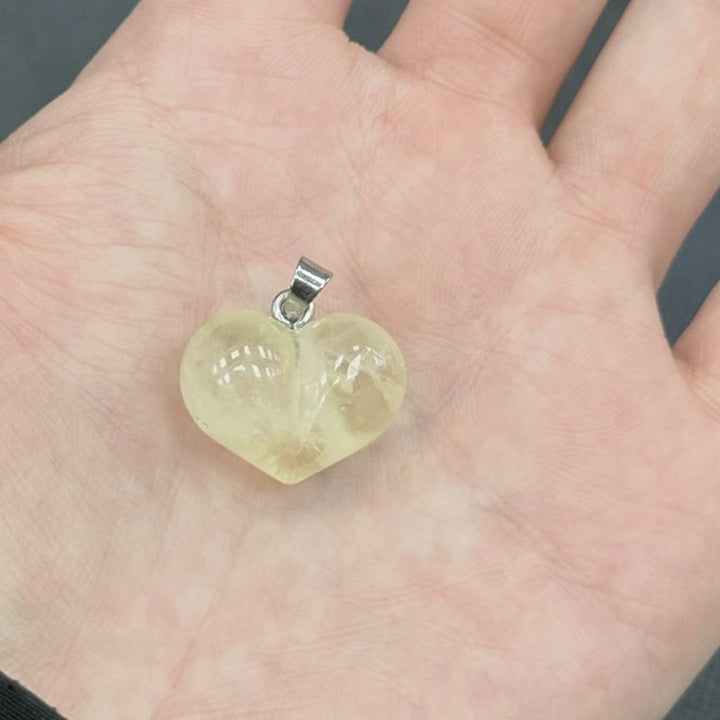 Buddha Stones Heart Design Amethyst Topaz Pink Crystal Opal Tiger Eye White Crystal Red Jasper Amazonite Green Aventurine Black Obsidian Citrine Balance Necklace Pendant - Citrine - image 21