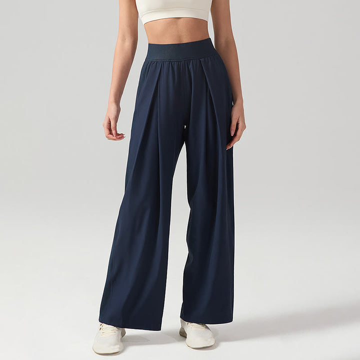 Buddha Stones Solid Color Breathable Women's Wide Leg Pants Sports Yoga Sweatpants With Pockets - image 6