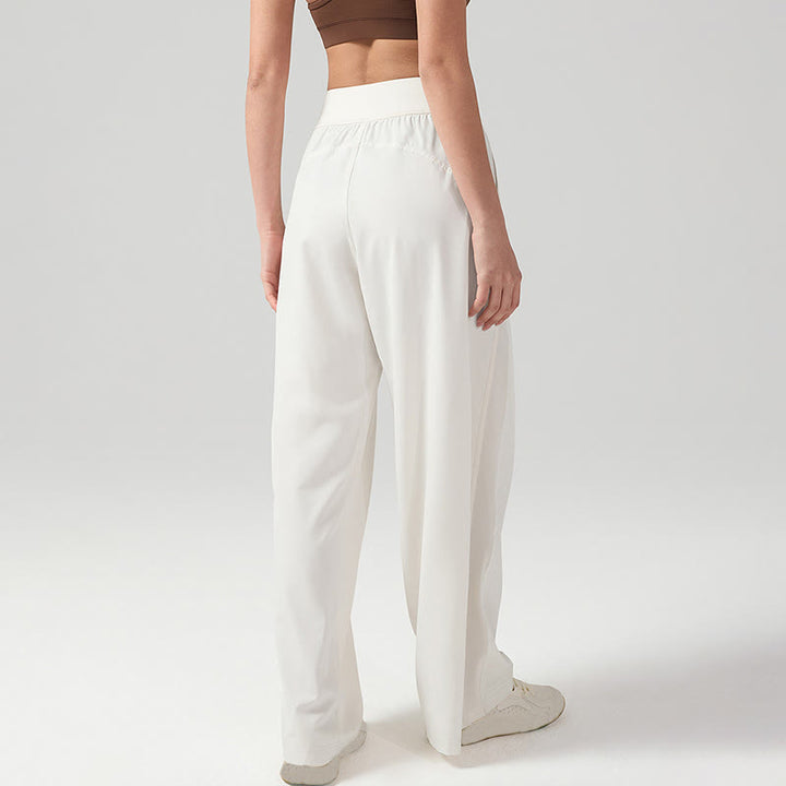 Buddha Stones Solid Color Breathable Women's Wide Leg Pants Sports Yoga Sweatpants With Pockets - image 2