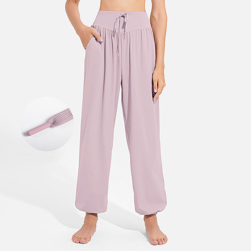 Buddha Stones Plain Drawstring Elastic Waist Design Women's Harem Pants Sports Yoga Sweatpants With Pockets - LavenderBlush - US8-10，UK/AU12-14，EU40-42 (2XL) - image 12