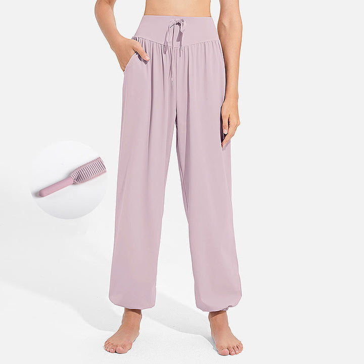 Buddha Stones Plain Drawstring Elastic Waist Design Women's Harem Pants Sports Yoga Sweatpants With Pockets - LavenderBlush - US8-10，UK/AU12-14，EU40-42 (2XL) - image 12