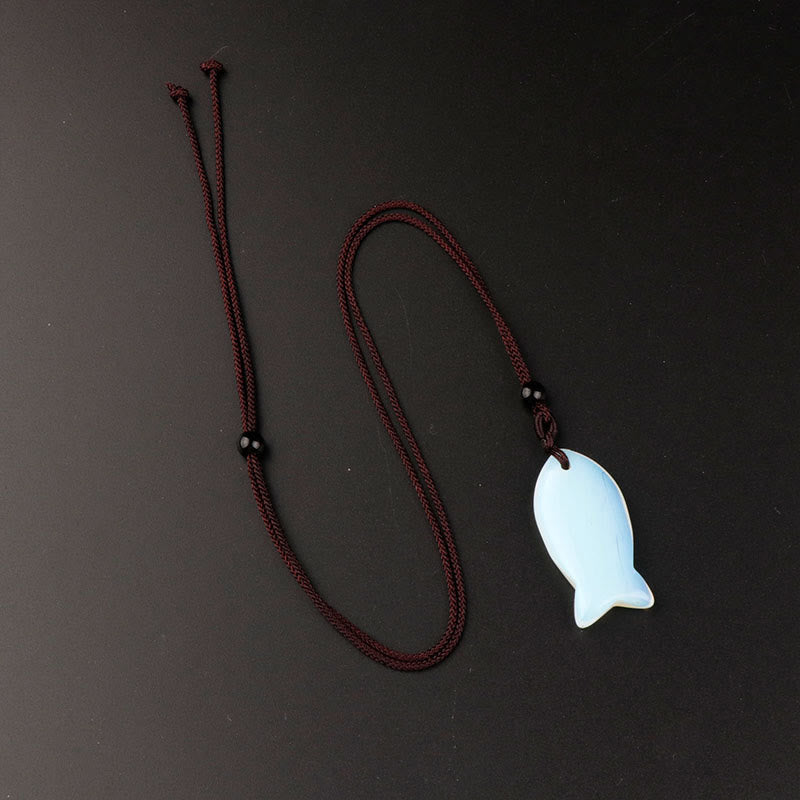 Buddha Stones Koi Fish Pink Crystal Indian Agate Amethyst Topaz Red Jasper Success Warmth Necklace Pendant - Opal - image 30