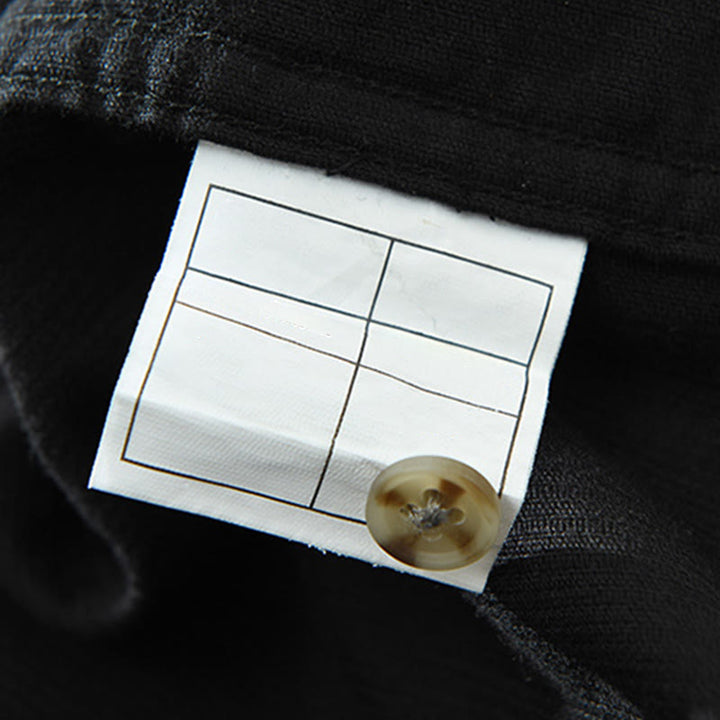 Buddha Stones Fall Decorative Pocket Buttons Down Stand Collar Long Sleeve Men's Cotton Corduroy Shirt - image 18