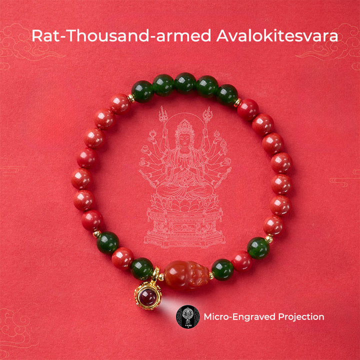 Buddha Stones Year Of The Horse Micro-Engraving Projection The Chinese Zodiac Natal Buddha Cinnabar Blessing Bracelet - image 9