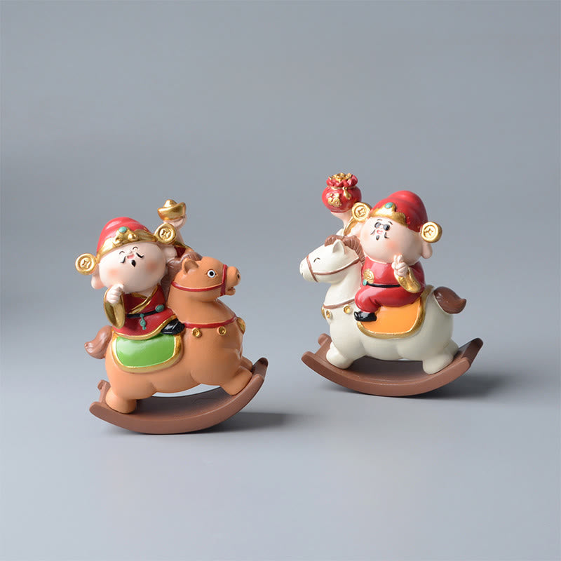 Buddha Stones Year Of The Horse God of Wealth Money Bag Success Prosperity Desk Decoration - image 0