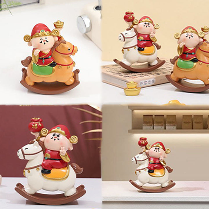 Buddha Stones Year Of The Horse God of Wealth Money Bag Success Prosperity Desk Decoration - image 8