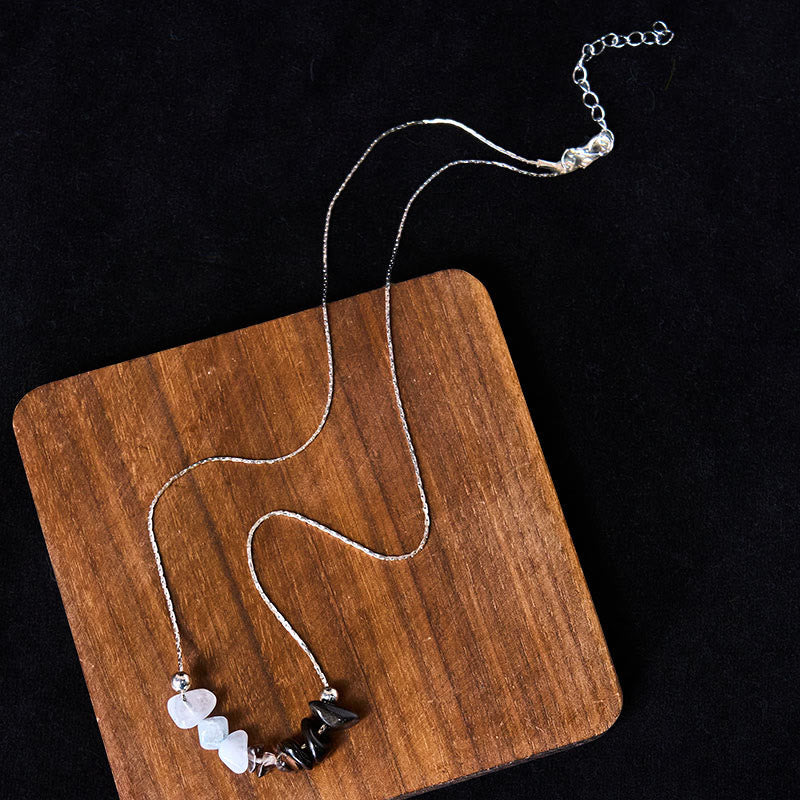 Buddha Stones Black Obsidian Smoky Quartz Garnet Aquamarine Strawberry Quartz Pink Crystal Strength Necklace Pendant - image 3