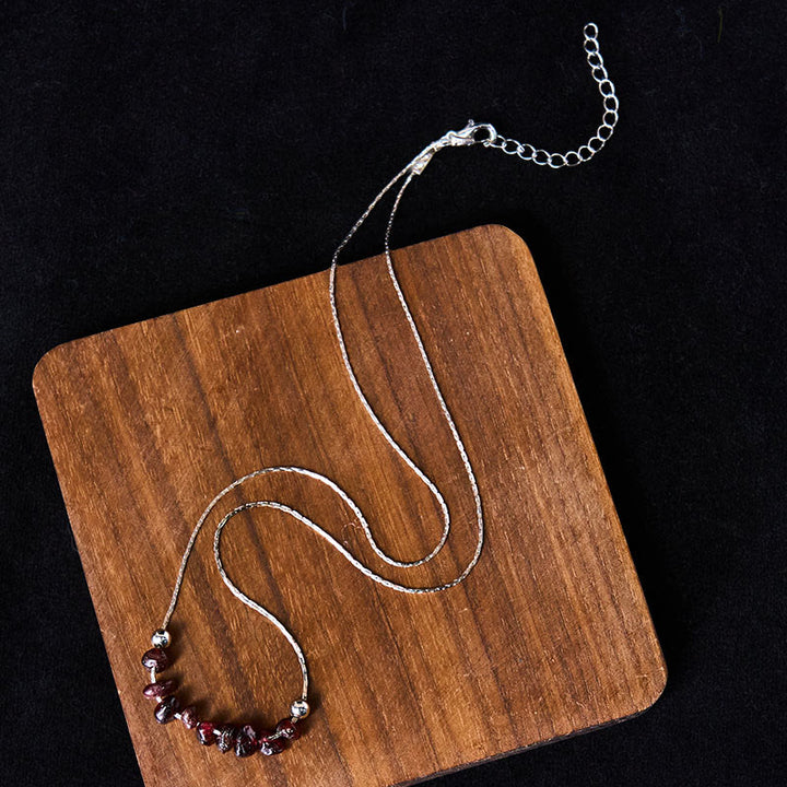 Buddha Stones Black Obsidian Smoky Quartz Garnet Aquamarine Strawberry Quartz Pink Crystal Strength Necklace Pendant - image 17