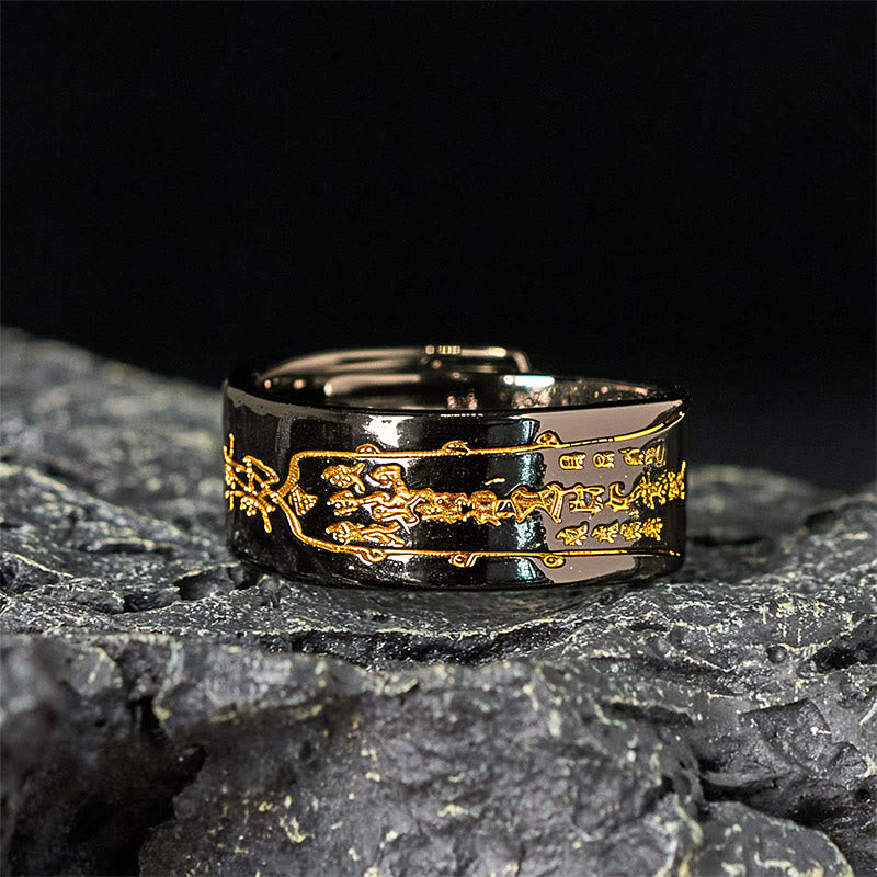 Buddha Stones Copper Word Adjustable Balance Ring - image 7