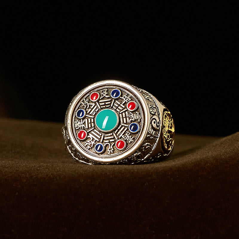 Buddha Stones Copper Bagua Copper Coins Wealth Rotatable Adjustable Ring - image 1